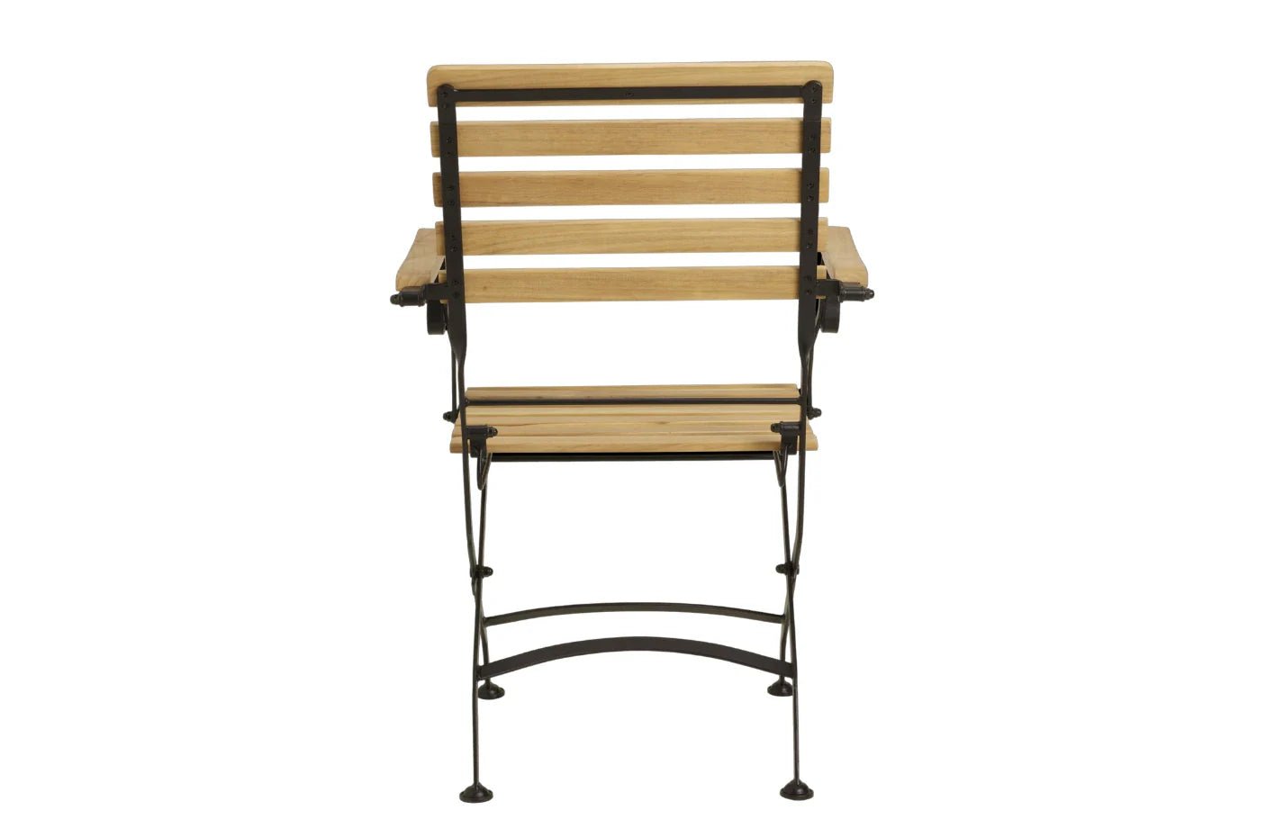 Sicily 4 Seater Teak and Wrought Iron Round 110cm Garden Dining Set - Miola