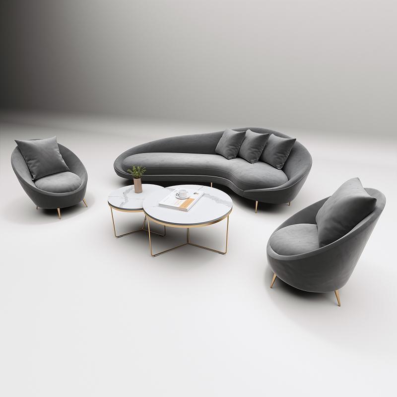 Slender Modern Armchair, Velvet - Miola