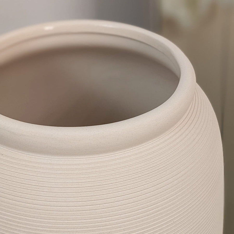 XL Floor Standing Stone Ceramic Neutral Vase