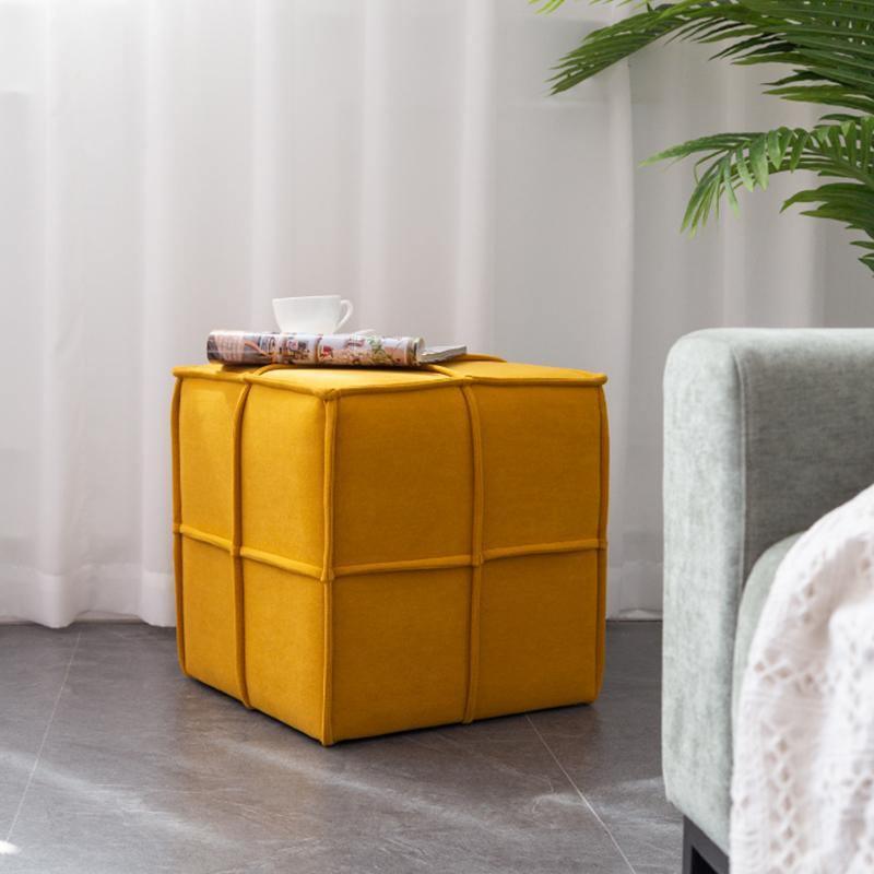 Square Stool, Yellow - Miola