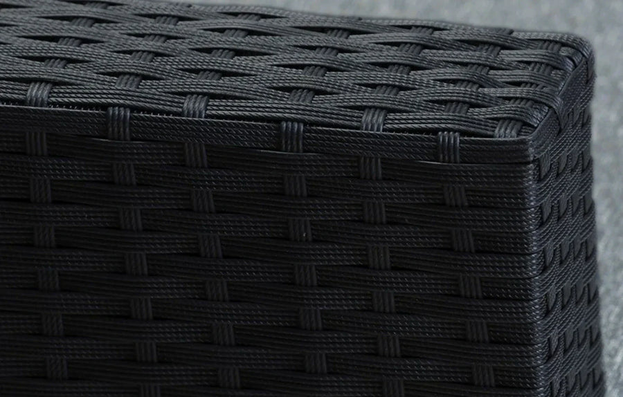 6 Seater Black Rattan Corner Garden Dining and Lounge Set