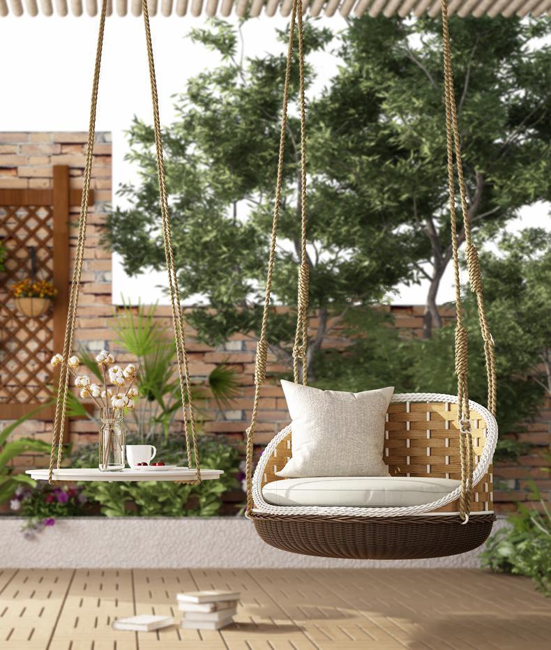 SU121 Swing Hanging Armchair, Outdoor Furniture, Rattan - Miola