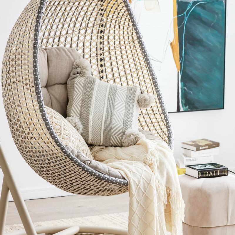 Sutton Garden Rattan Hanging Egg Chair with Stand, Indoor/ Outdoor Furniture - Miola