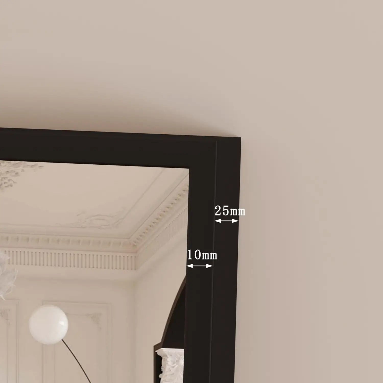 Black Metal Rectangle Mirror