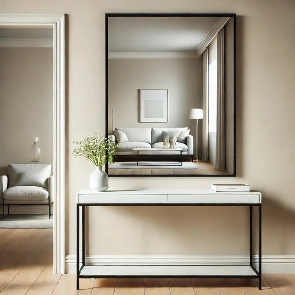 Black Metal Rectangle Mirror - Miola