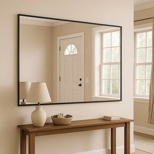 Black Metal Rectangle Mirror
