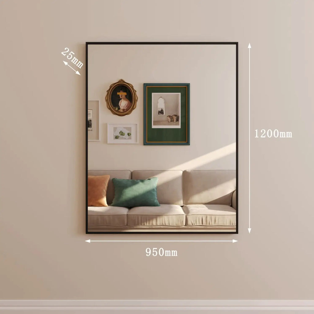 Black Metal Rectangle Mirror