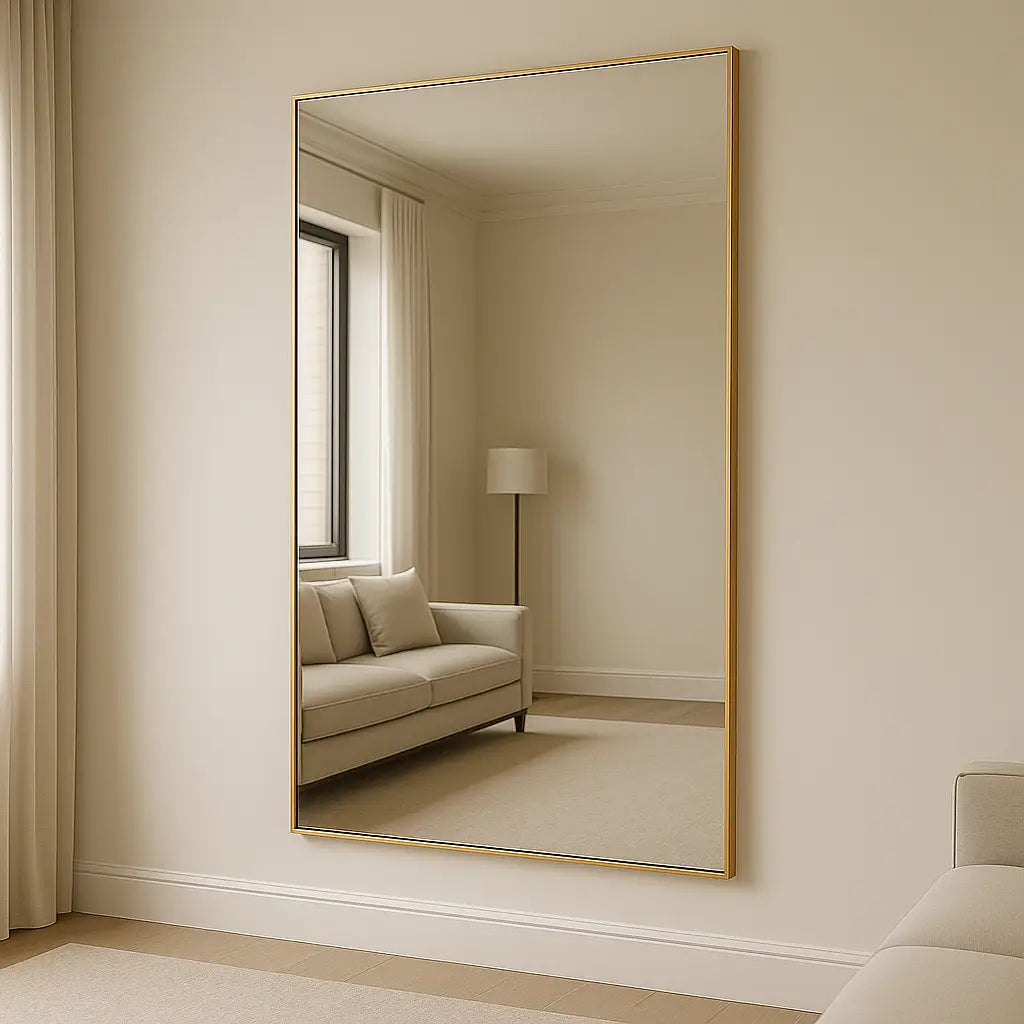 Gold Metal Rectangle Mirror