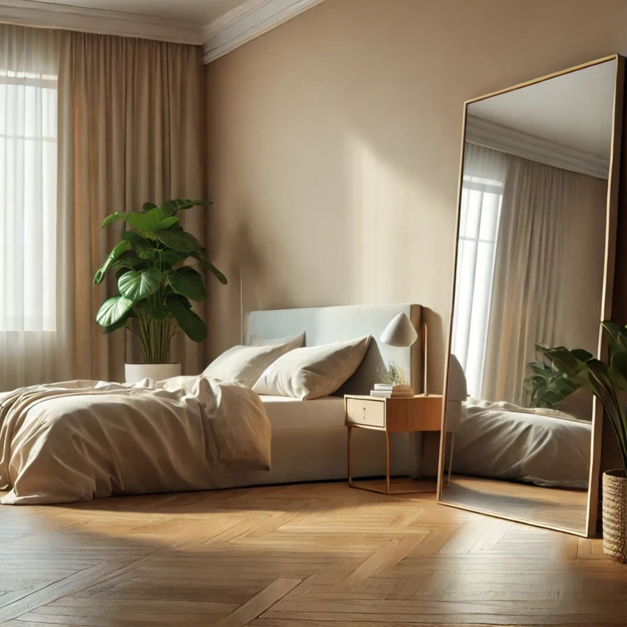 Large Gold Metal Rectangle Mirror