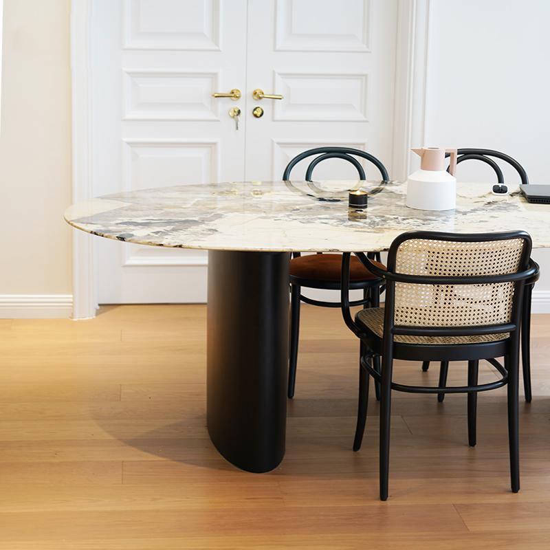 Tambo Dining Table, Pebble Shape, Sintered Stone - Miola