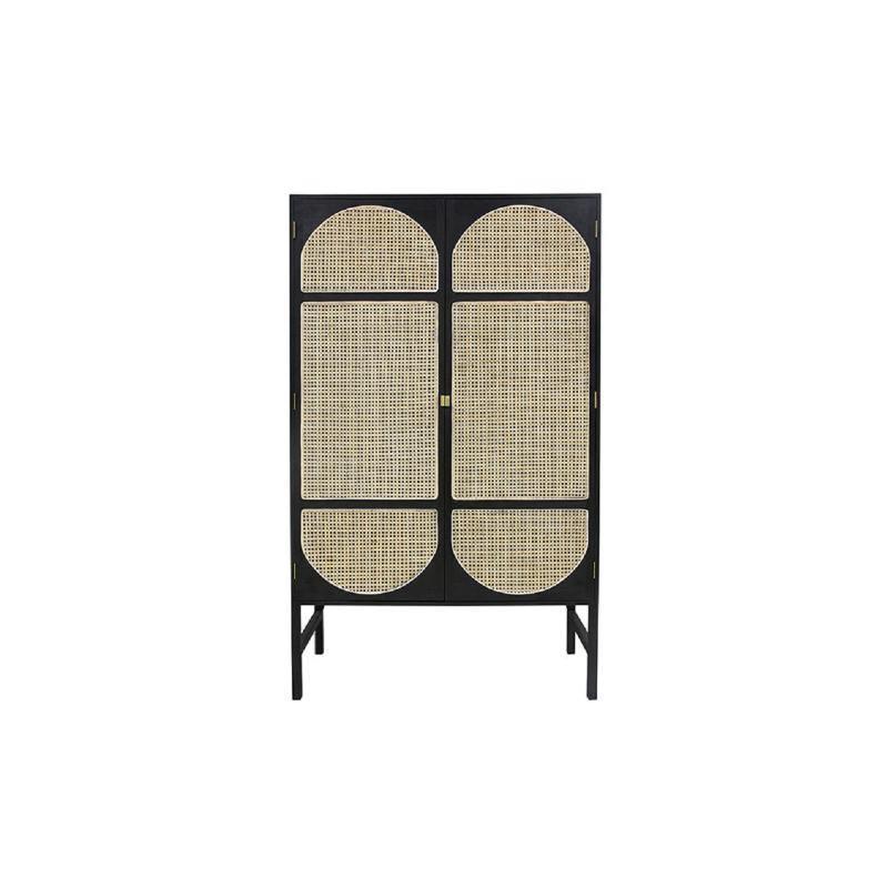 Tandy Black Rattan Wardrobe - Miola