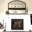 Load image into Gallery viewer, Black &amp; Gold Metal Arched Lattice Window Mirror

