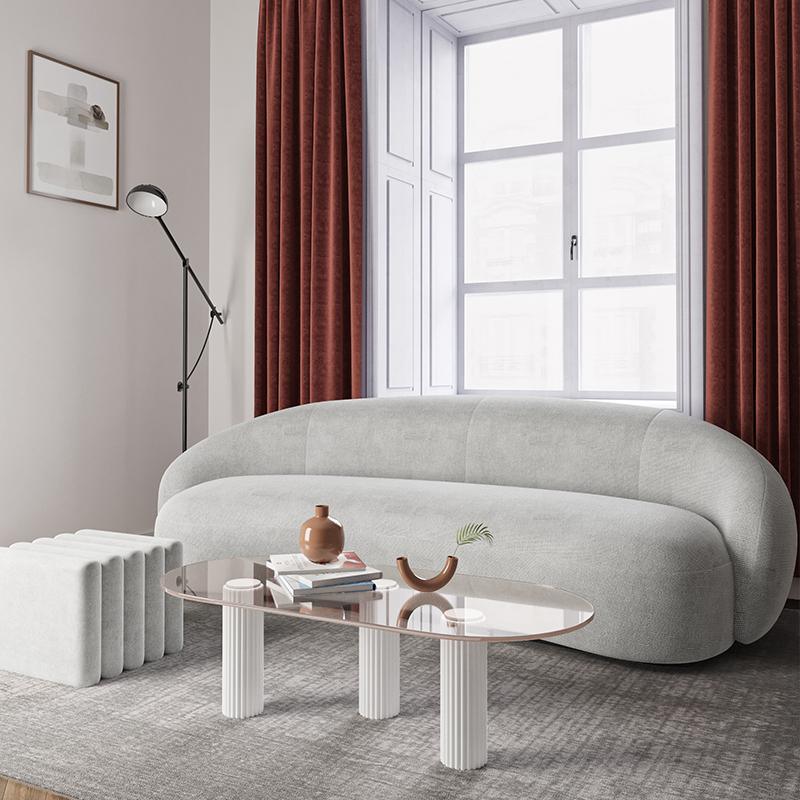 Julep Modern Curved Three Seater, Four Seater Sofa, Velvet - Miola