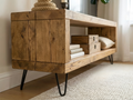 Solid Wood Chunky TV Unit With 8 inch Metal Legs