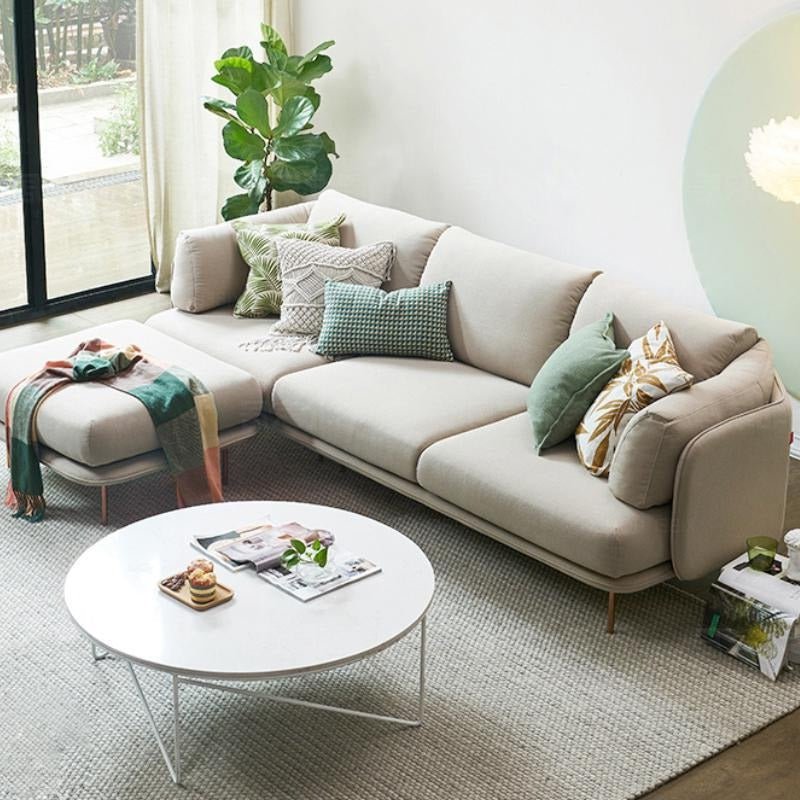 U182 Two Seater, Three Seater, Modular Sofa, Off - White Cotton Linen - Miola