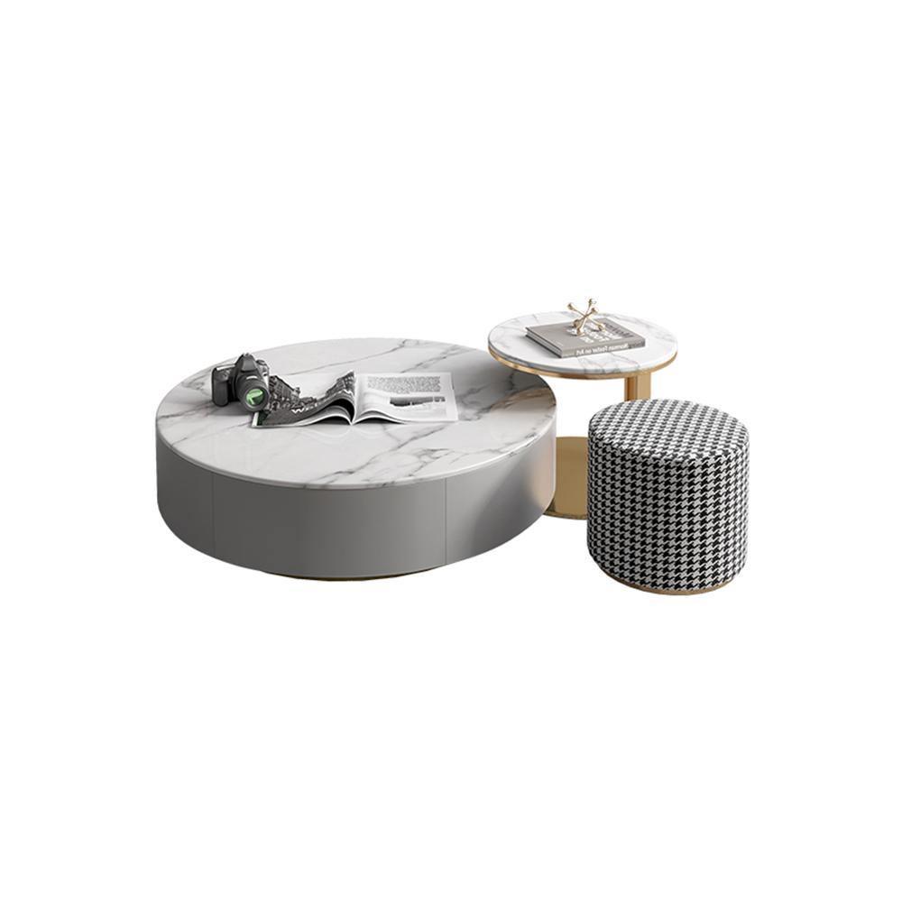 Valles Nesting Coffee Table Set, Sintered Stone - Miola