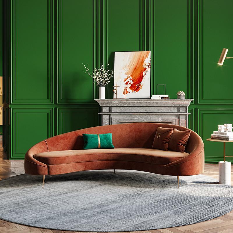 Verano Three Seater Sofa, Red Velvet - Miola