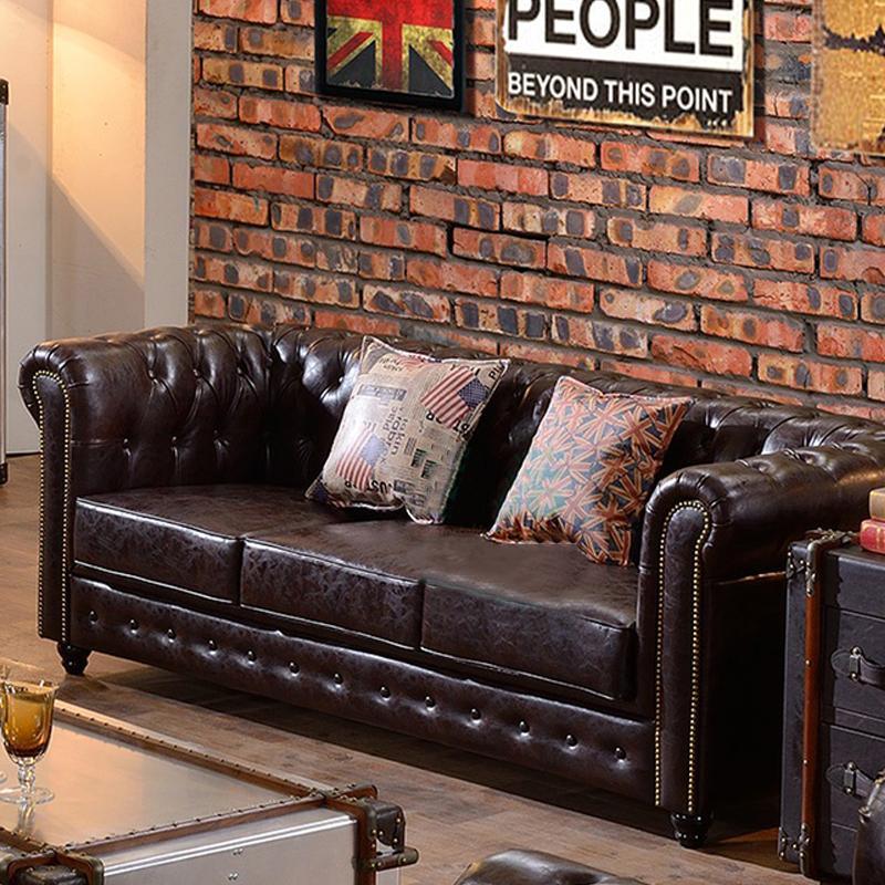 Vintage Chesterfield Three Seater Sofa - Miola