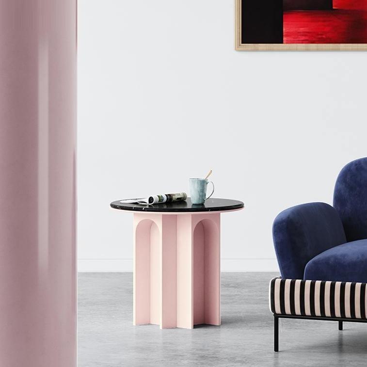 Vogue Roung Side Table, Pink - Miola