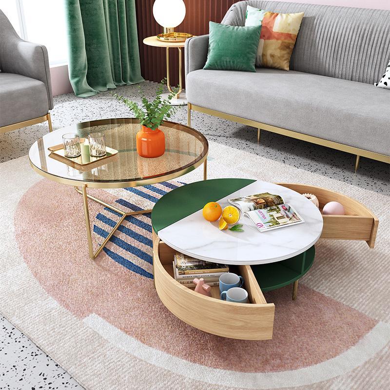 Weilai Concept Nesting Coffee Table, Green And White - Miola