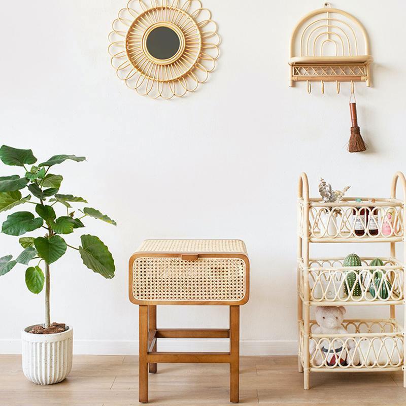 Wren Rattan Side Table, Bedside Table - Miola