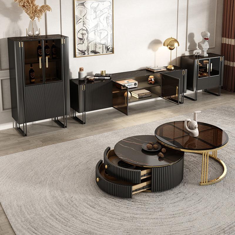 Bblythe Nesting Coffee Table Set, Black - Miola