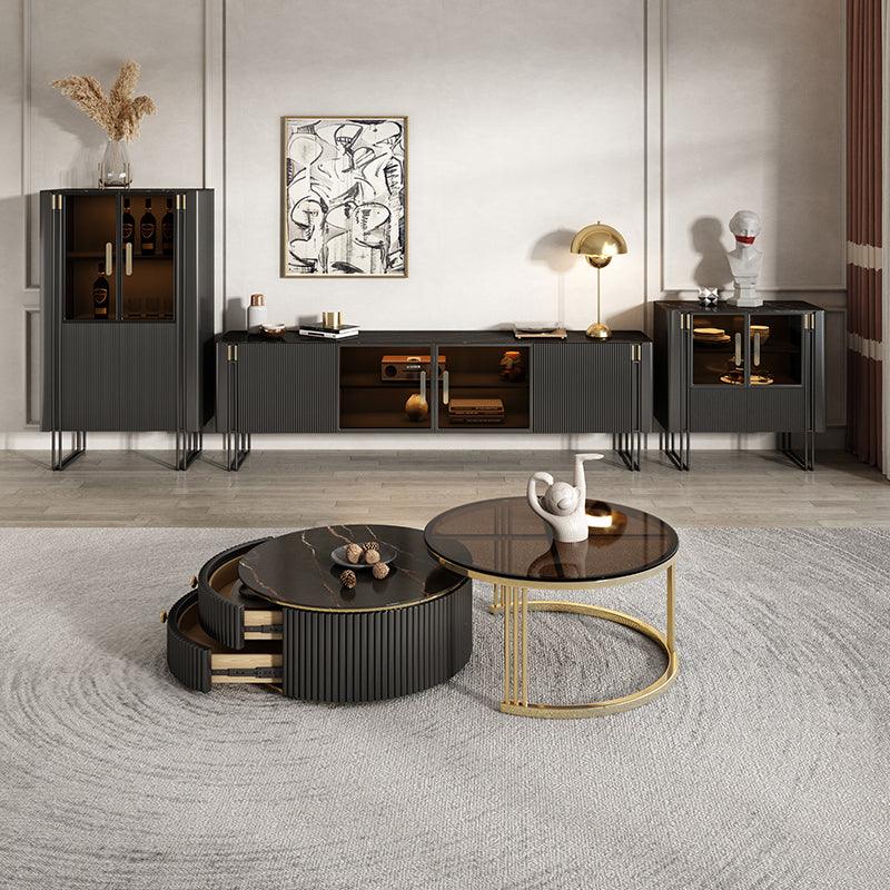 Bblythe Nesting Coffee Table Set, Black - Miola