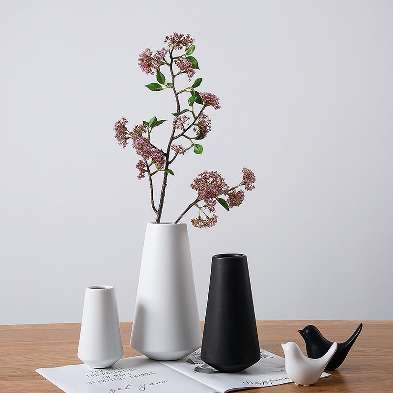 Ceramic Vase, Black/ White - Miola