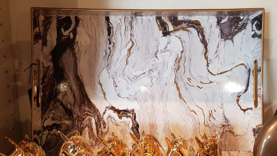Small Marble Effect Tray