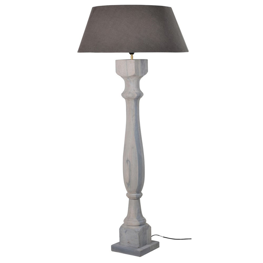 Grey Wash Wood Floor Lamp