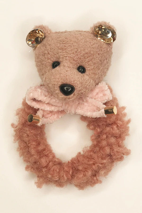 Pink Teddy Bear Scrunchie