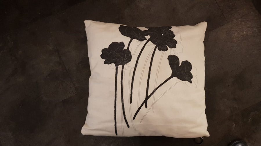 Black Flower Cushion