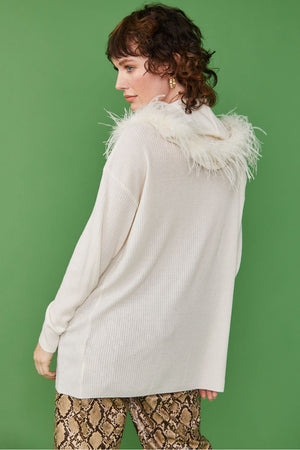 Cashmere Feathered Hood Jumper